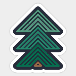 Geometric Mountain Cabin Sticker